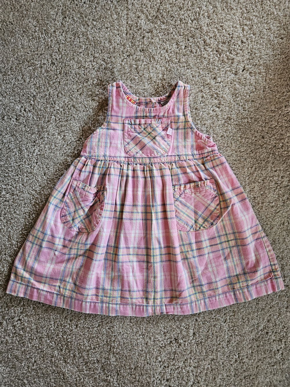 Vintage McKids Pink Plaid Girls' Cotton Sundress - 2t